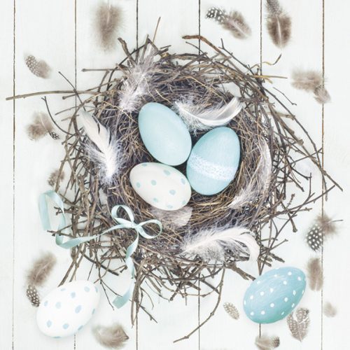 Húsvét Pastel Blue Natural Nest szalvéta 20 db-os 33x33cm