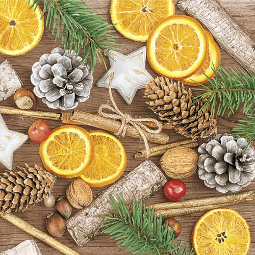 Karácsony Winter Decorations Cinnamon szalvéta 20 db-os 33x33cm