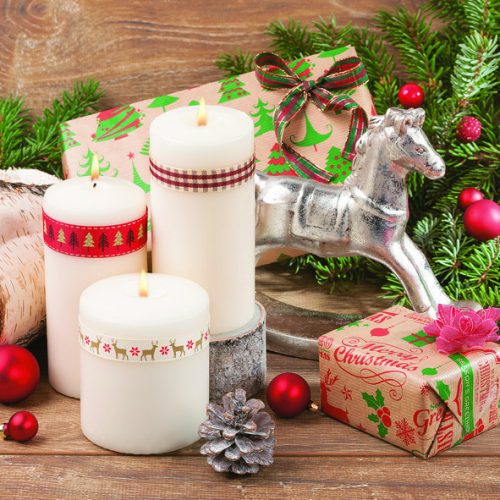 Karácsony Kraft Presents szalvéta 20 db-os 33x33 cm