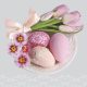 Húsvét Pink Tulips and Primroses szalvéta 20 db-os 33x33cm