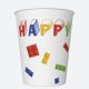 Happy Birthday Building Blocks papír pohár 8 db-os 250ml