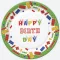 Happy Birthday Building Blocks papírtányér 8 db-os 18cm