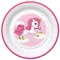 Unikornis Pink Heart papírtányér 8 db-os 22,7cm