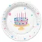 Happy Birthday Cake with Balloons papírtányér 8 db-os 18cm