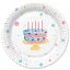 Happy Birthday Cake with Balloons papírtányér 8 db-os 18cm
