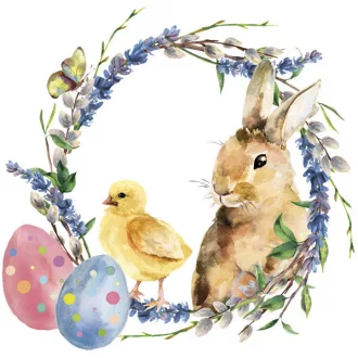 Húsvét Chicken & Rabbit szalvéta 20 db-os 33x33cm