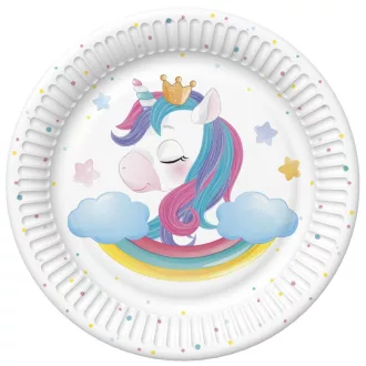 Unikornis Magical papírtányér 8 db-os 18cm