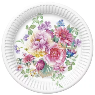 Virág Arrangement papírtányér 8 db-os 18cm