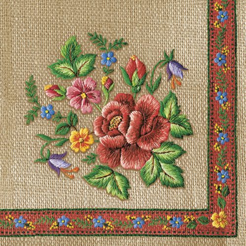 Hímzés Roses Mountain szalvéta 20 db-os 33x33cm