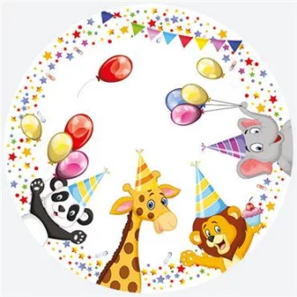 Happy Birthday Star papírtányér 8 db-os 22,7cm
