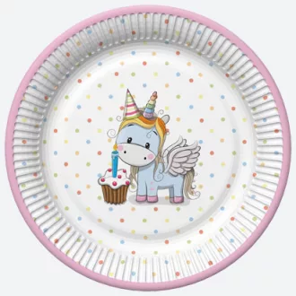 Unikornis Sweet papírtányér 8 db-os 22,7cm