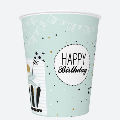 Happy Birthday Mint papír pohár 8 db-os 250ml