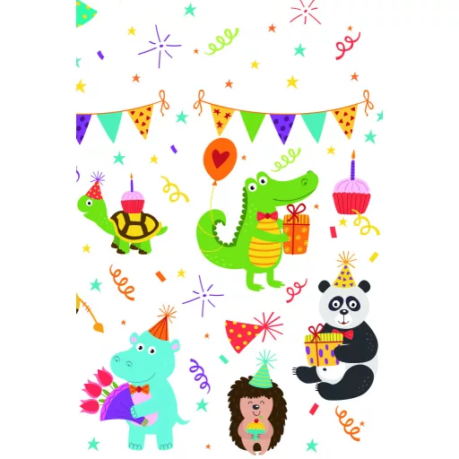Állatos Cute Party papír asztalterítő 120x180cm