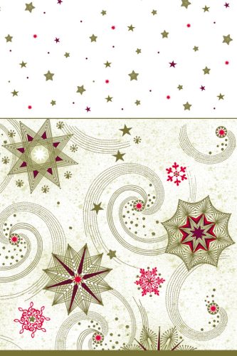 Karácsony Gold Stars and Twirls papír asztalterítő 120x180 cm