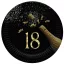 Happy Birthday 18 Golden Champagne papírtányér 8 db-os 18cm