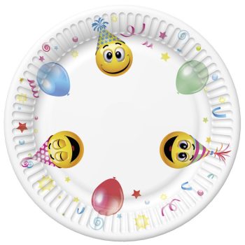 Smiley Icons&Balloons papírtányér 8 db-os 22,7cm
