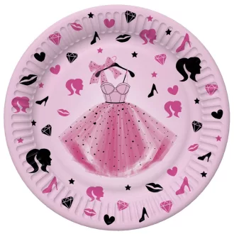Lányos Party Dress papírtányér 8 db-os 18cm