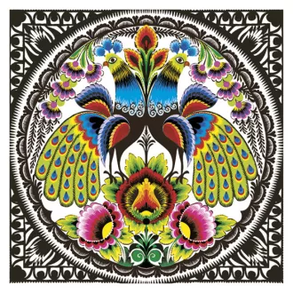 Állatos Folk Peacocks szalvéta 20 db-os 33x33cm