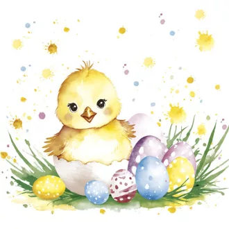 Húsvét Chick in Eggshell szalvéta 20 db-os 33x33cm