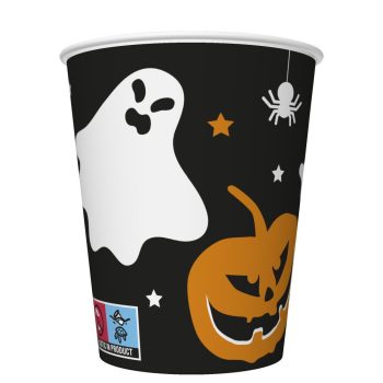 Halloween Scary Black papír pohár 8 db-os 250ml