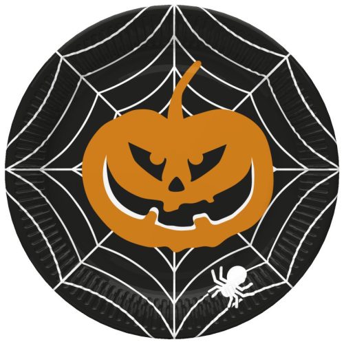 Halloween Scary Black papírtányér 8 db-os 22,7cm
