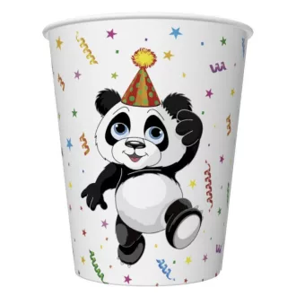 Állatos Funny Panda papír pohár 8 db-os 250ml