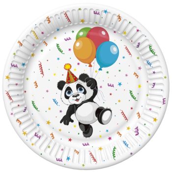 Állatos Funny Panda papírtányér 8 db-os 22,7cm