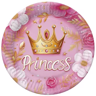 Hercegnő Crown papírtányér 8 db-os 18cm