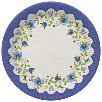 Hímzés Folk papírtányér 8 db-os 22,7cm