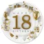 Happy Birthday 18 Gold Motifs papírtányér 8 db-os 18cm