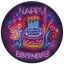 Happy Birthday Neon Cake papírtányér 8 db-os 18cm