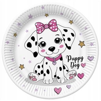Állatos Charming Puppy papírtányér 8 db-os 18cm