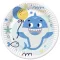 Happy Birthday Blue Shark papírtányér 8 db-os 18cm