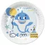 Happy Birthday Blue Shark papírtányér 8 db-os 22,7cm