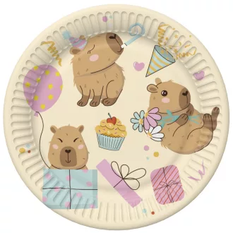 Happy Birthday Capybaras papírtányér 8 db-os 18cm