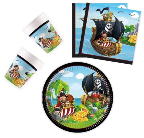 Island Pirates, Kalóz party szett 36 db-os 23 cm-es tányérral