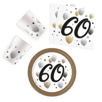   Milestone, Happy Birthday 60 party szett 36 db-os 23 cm-es tányérral