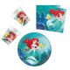 Disney Hercegnők, Ariel party szett 36 db-os 23 cm-es tányérral