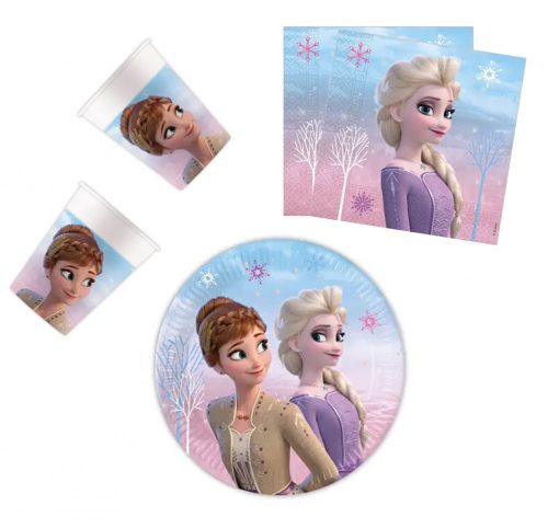 Disney Frozen II Wind Spirit, Jégvarázs party szett 36 db-os 20 cm-es tányérral