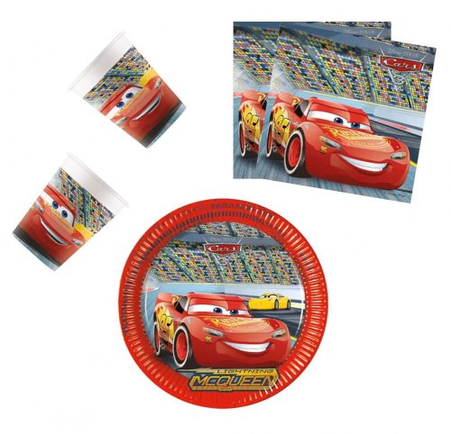 Disney Cars 3, Verdák party szett 36 db-os 23 cm-es tányérral