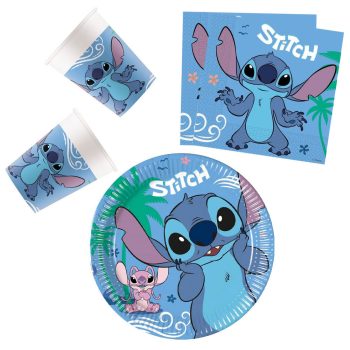 Disney Lilo és Stitch, A csillagkutya Angel party szett 36 db-os 20cm-es tányérral
