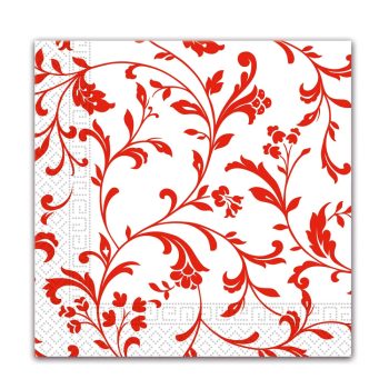 Piros mintás Arabesque Red szalvéta 20 db-os (33x33cm) FSC