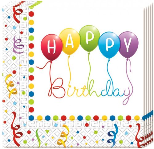 Happy Birthday Streamers szalvéta 20 db-os