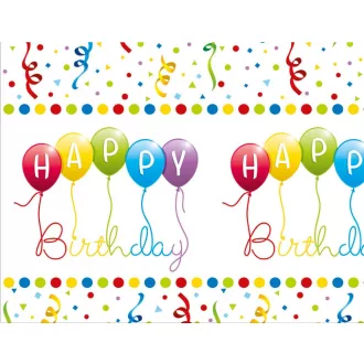 Happy Birthday Streamers asztalterítő 120x180cm