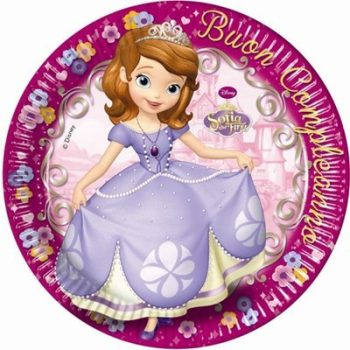   Disney Sofia Happy Birthday, Szófia Papírtányér 8 db-os 23 cm