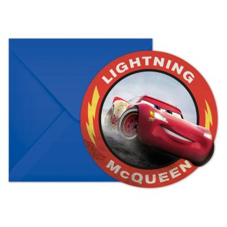 Disney Cars 3, Verdák Party Meghívó 6 db-os