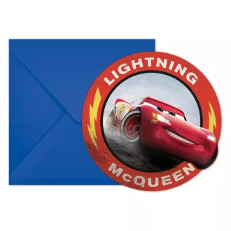 Disney Cars 3, Verdák Party Meghívó 6 db-os