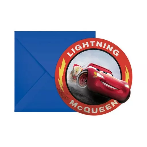 Disney Cars 3, Verdák Party Meghívó 6 db-os