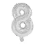 Óriás 8-as Silver szám Fólia lufi 85 cm