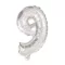 Óriás 9-es szám Silver Fólia lufi 85 cm